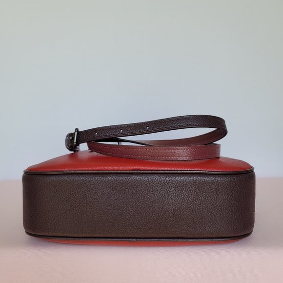 COACH Chaise Colorblock Pebbled Leather Crossbody-Brick Red Multi ⭐ - Picture 9 of 16